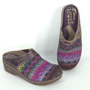 Spring Step L'Artiste Zigino Clogs Women 6.5 37 Aztec Blanket Mule Boho Colorful